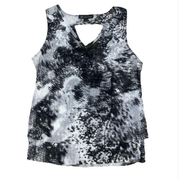INC International Concepts Tops - Women's INC Tank Top Size L Black Gray